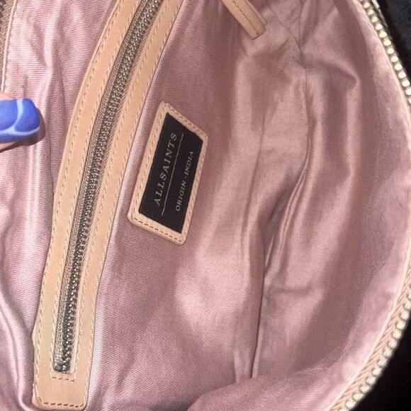 ✨”ALLSAINTS" BEIGE/PINK BEADED "TARROU" CLUTCH✨ - Picture 3 of 8